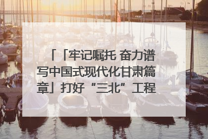 「牢记嘱托 奋力谱写中国式现代化甘肃篇章」打好“三北”工程攻坚战 筑牢国家西部生态安全屏障