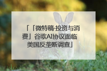 「微特稿·投资与消费」谷歌AI协议面临美国反垄断调查