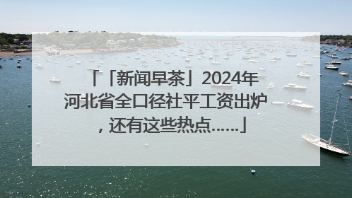「新闻早茶」2024年河北省全口径社平工资出炉，还有这些热点……