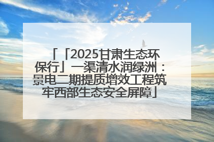 「2025甘肃生态环保行」一渠清水润绿洲：景电二期提质增效工程筑牢西部生态安全屏障