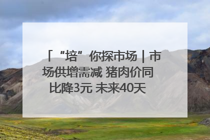 “培”你探市场｜市场供增需减 猪肉价同比降3元 未来40天便宜猪肉敞开吃