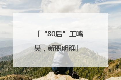 “80后”王鸣昊，新职明确