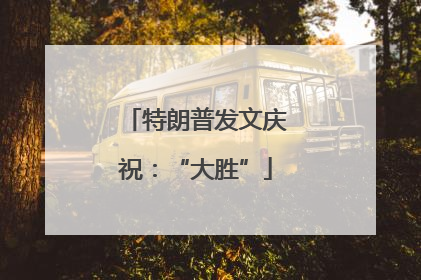 特朗普发文庆祝：“大胜”