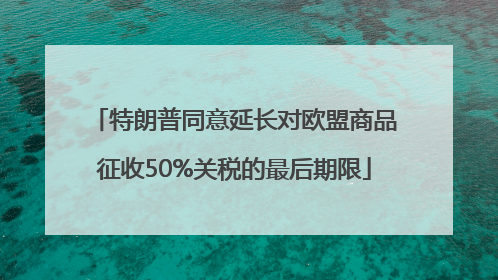 特朗普同意延长对欧盟商品征收50%关税的最后期限
