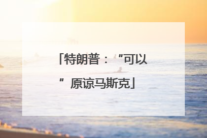 特朗普：“可以”原谅马斯克