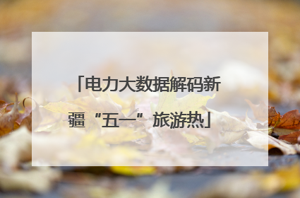电力大数据解码新疆“五一”旅游热