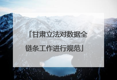 甘肃立法对数据全链条工作进行规范