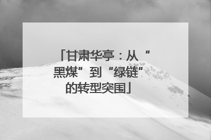 甘肃华亭：从“黑煤”到“绿链”的转型突围