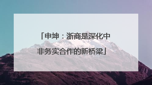 申坤：浙商是深化中非务实合作的新桥梁
