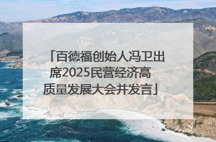 百德福创始人冯卫出席2025民营经济高质量发展大会并发言