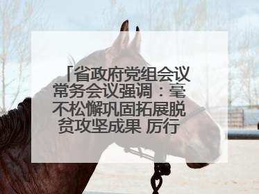 省政府党组会议常务会议强调：毫不松懈巩固拓展脱贫攻坚成果 厉行节约反对浪费弘扬优良作风