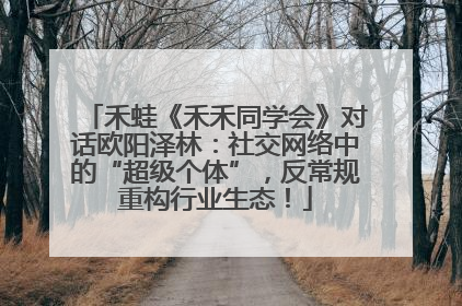 禾蛙《禾禾同学会》对话欧阳泽林：社交网络中的“超级个体”，反常规重构行业生态！