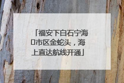福安下白石宁海⇆市区金蛇头，海上直达航线开通