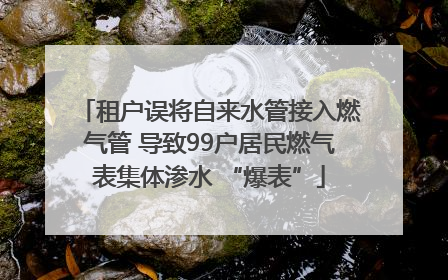 租户误将自来水管接入燃气管 导致99户居民燃气表集体渗水 “爆表”
