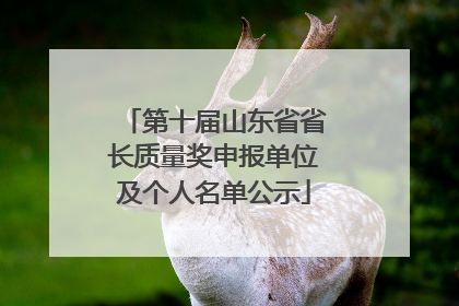第十届山东省省长质量奖申报单位及个人名单公示