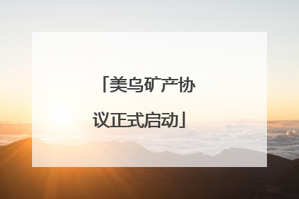 美乌矿产协议正式启动