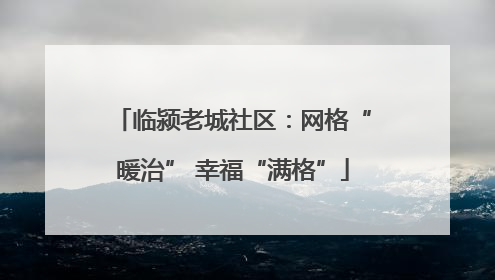 临颍老城社区：网格“暖治” 幸福“满格”