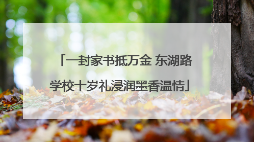 一封家书抵万金 东湖路学校十岁礼浸润墨香温情