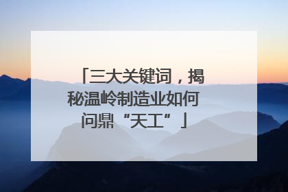 三大关键词，揭秘温岭制造业如何问鼎“天工”