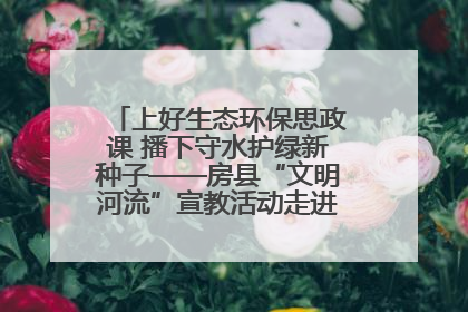 上好生态环保思政课 播下守水护绿新种子——房县“文明河流”宣教活动走进八一希望小学