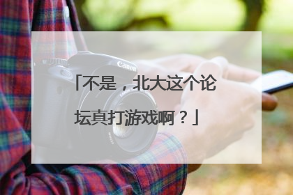 不是，北大这个论坛真打游戏啊？