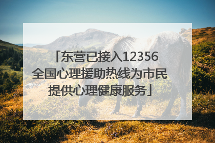 东营已接入12356全国心理援助热线为市民提供心理健康服务
