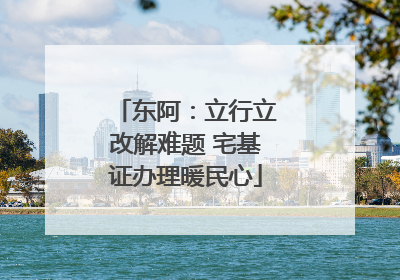 东阿：立行立改解难题 宅基证办理暖民心