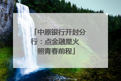 中原银行开封分行：点金融星火 照青春前程