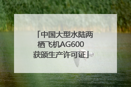 中国大型水陆两栖飞机AG600获颁生产许可证