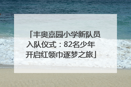 丰奥嘉园小学新队员入队仪式：82名少年开启红领巾逐梦之旅