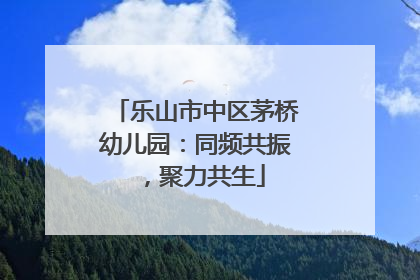 乐山市中区茅桥幼儿园：同频共振，聚力共生