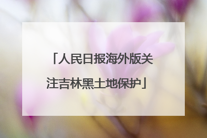 人民日报海外版关注吉林黑土地保护