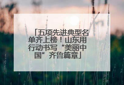 五项先进典型名单齐上榜！山东用行动书写“美丽中国”齐鲁篇章