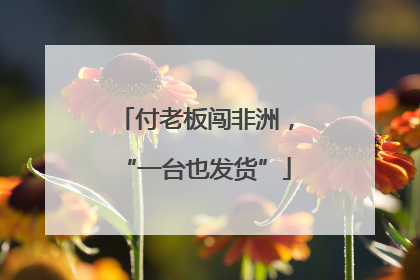 付老板闯非洲，“一台也发货”