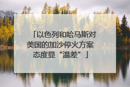 以色列和哈马斯对美国的加沙停火方案态度显“温差”