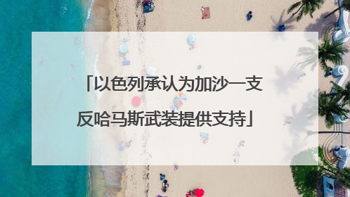 以色列承认为加沙一支反哈马斯武装提供支持