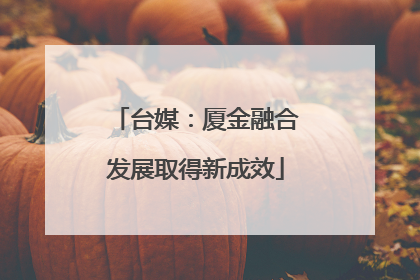 台媒：厦金融合发展取得新成效