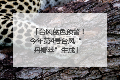 台风蓝色预警！今年第4号台风“丹娜丝”生成