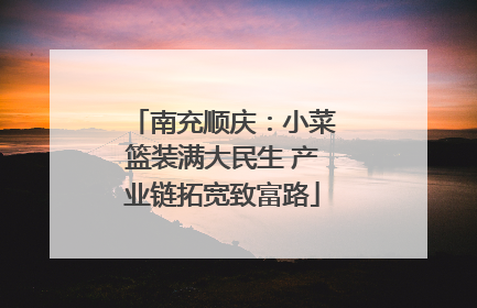 南充顺庆：小菜篮装满大民生 产业链拓宽致富路