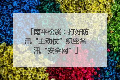 南平松溪：打好防汛“主动仗”织密备汛“安全网”