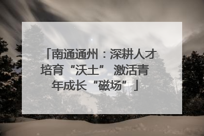 南通通州：深耕人才培育“沃土” 激活青年成长“磁场”