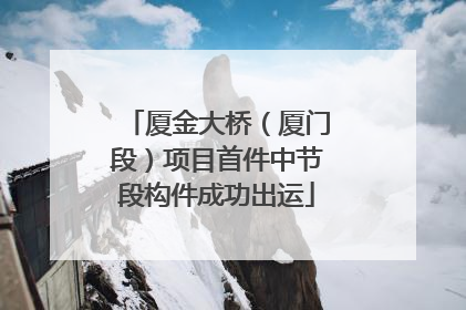 厦金大桥（厦门段）项目首件中节段构件成功出运