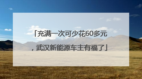 充满一次可少花60多元，武汉新能源车主有福了