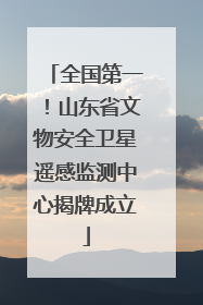 全国第一！山东省文物安全卫星遥感监测中心揭牌成立