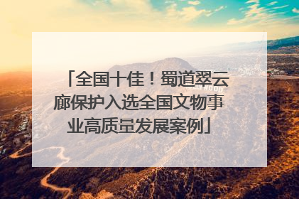 全国十佳！蜀道翠云廊保护入选全国文物事业高质量发展案例