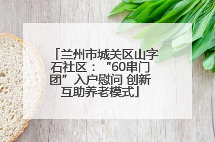 兰州市城关区山字石社区：“60串门团”入户慰问 创新互助养老模式