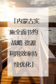 内蒙古实施全面节约战略 资源利用效率持续优化