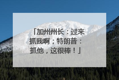 加州州长：过来抓我啊；特朗普：抓他，这很棒！