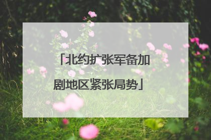 北约扩张军备加剧地区紧张局势