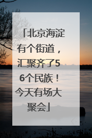 北京海淀有个街道，汇聚齐了56个民族！今天有场大聚会